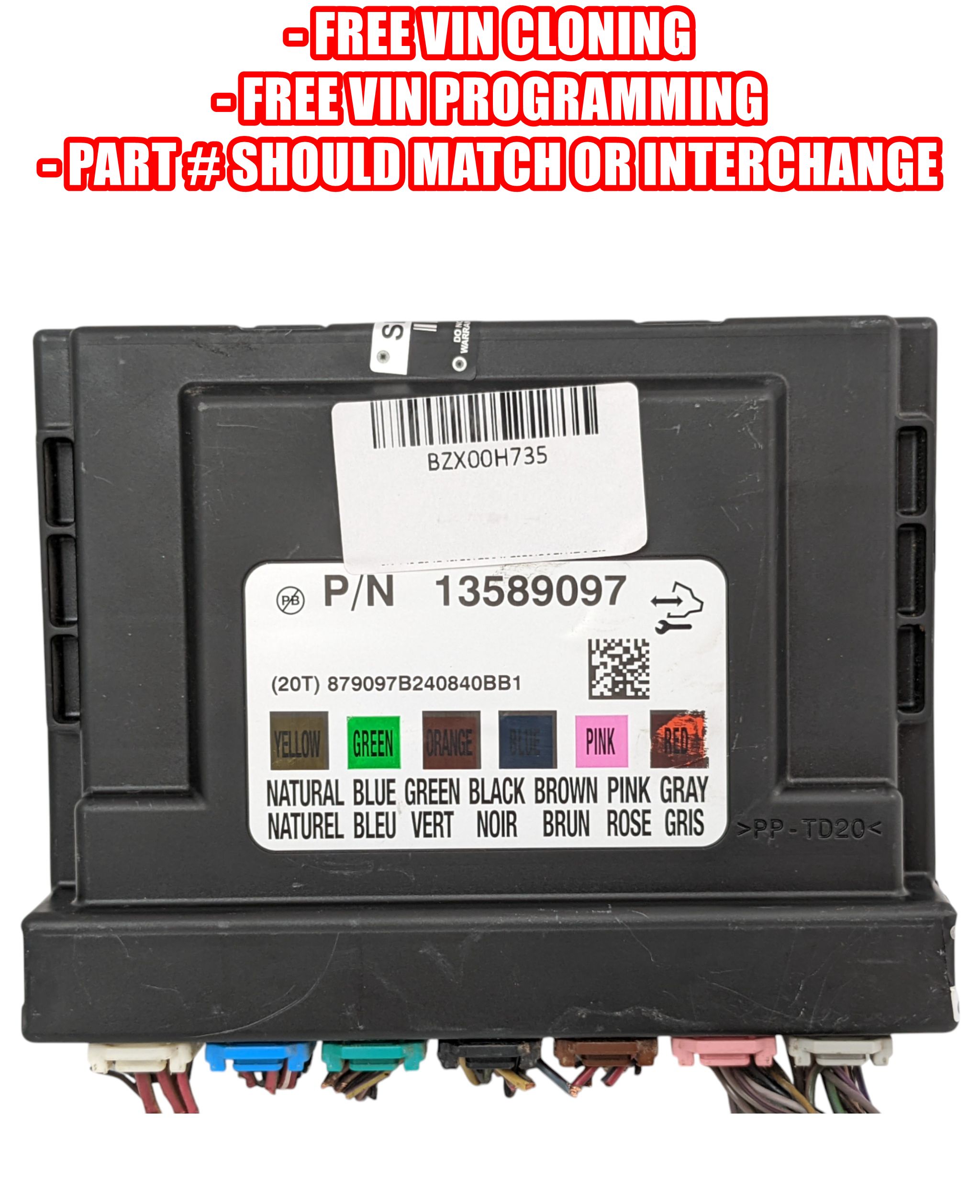 PROGRAMMED 2013-2014 Chevrolet Sonic AT Body Control Module BCM