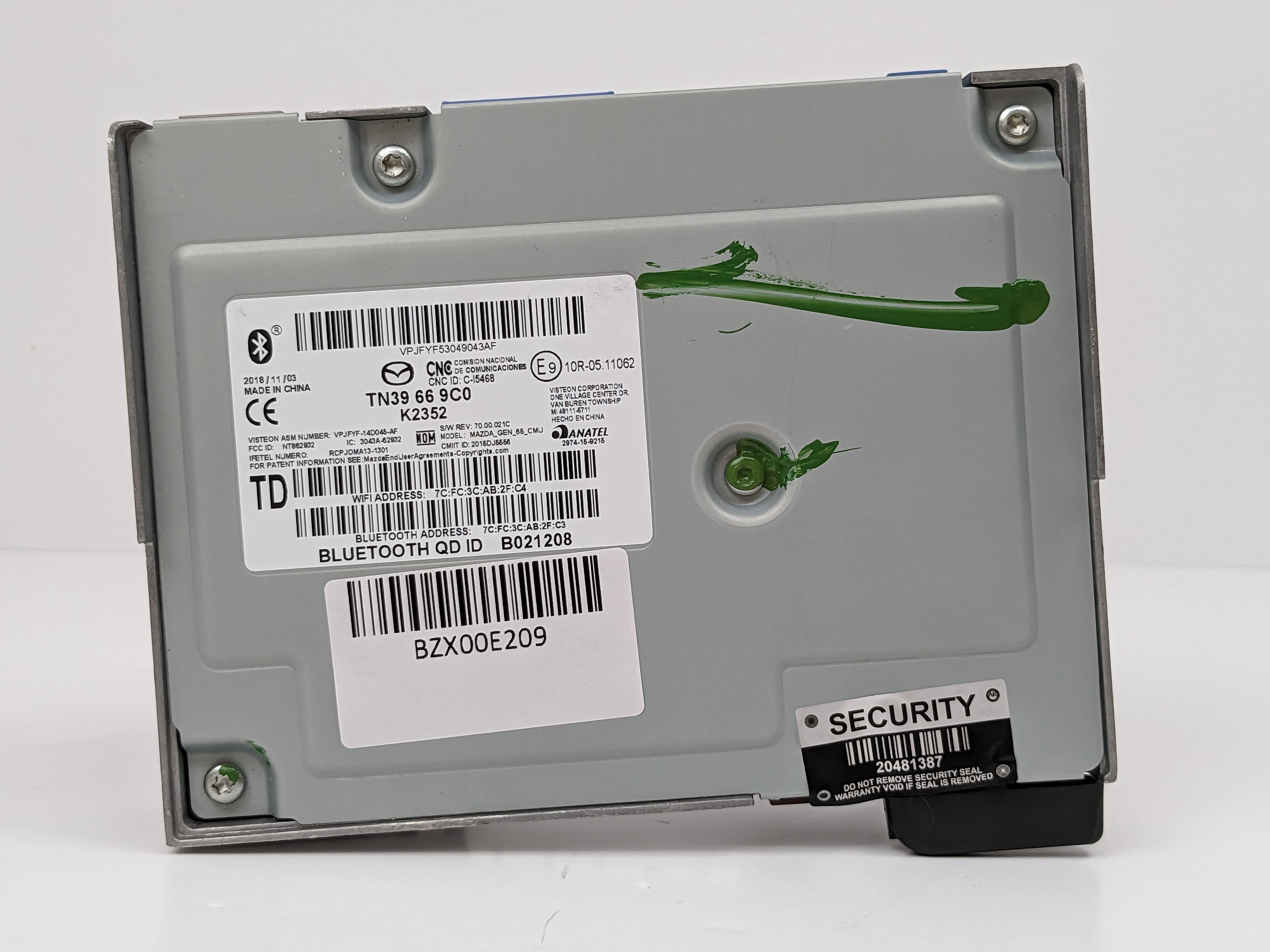 OEM 16-20 MAZDA CX-5 Wi-Fi Bluetooth Navigation Receiver TN39669C0