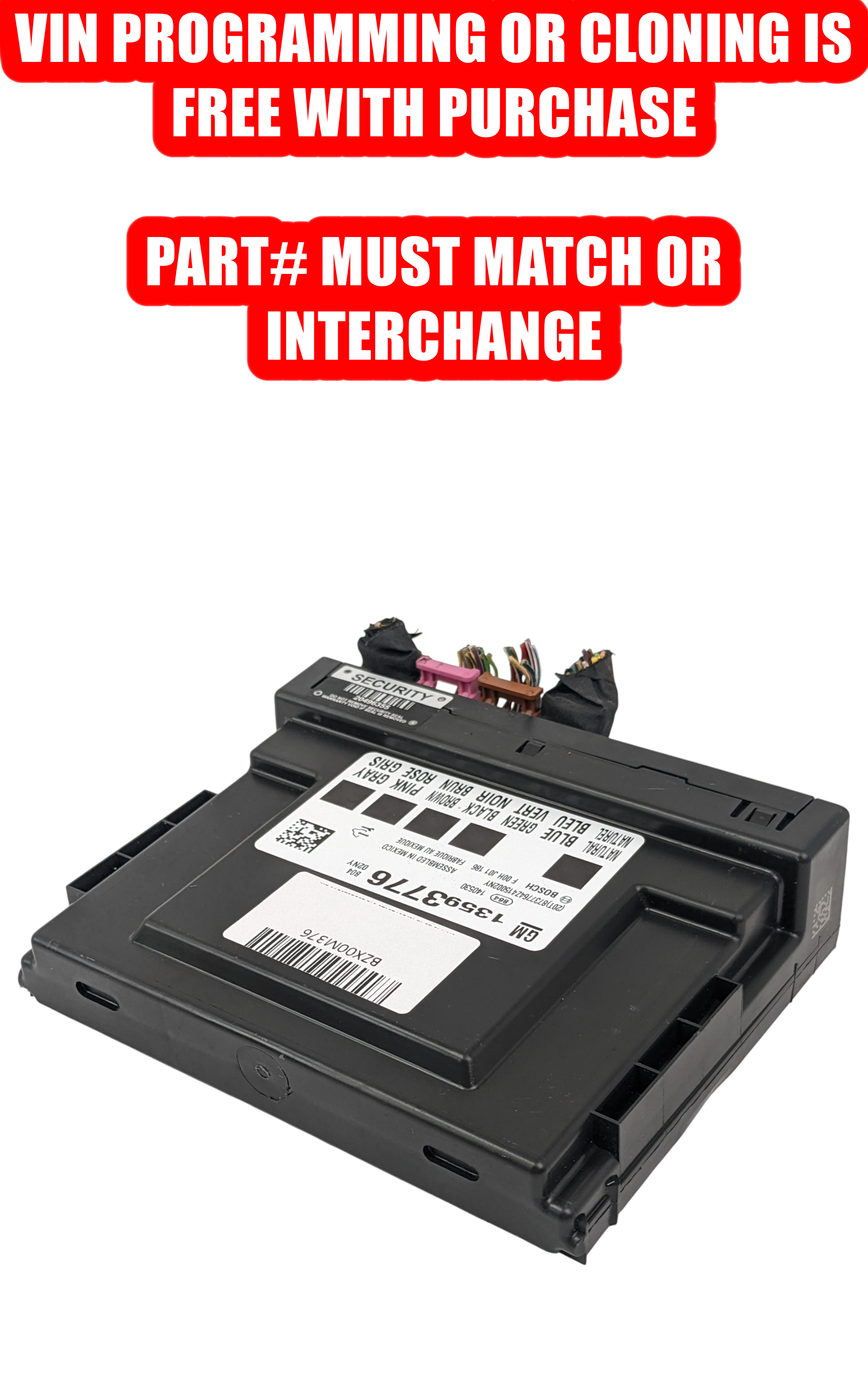 PROGRAMMED 14-16 Chevrolet Buick Cadillac Body Control Module BCM